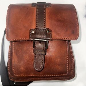 Handmade Brown Leather Crossbody Bag (Unisex) brand new!
